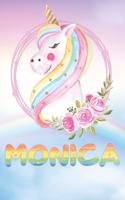 Monica: Monica's Unicorn Personal Custom Named Diary Planner Perpetual Calander Notebook Journal 6x9 Personalized Customized Gift For Someone Who's Surname 