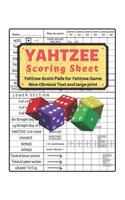 Yahtzee Scoring Sheet