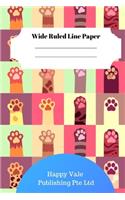 Cute Cat Theme Wide Ruled Line Paper