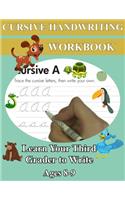Cursive Handwriting Workbook - Learn Your Third Grader to Write - Ages 8-9