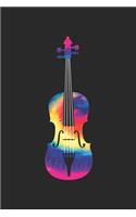 Tie Dye Violin Notebook - Music Instrument Gift for Violin Player - Violin Journal - Violin Diary