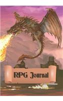 RPG Journal: College Ruled Role Playing Gamer Paper: Fantasy Fire Breathing Dragon Design