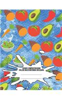 Veggies Composition Book: College Ruled Notebook for School(15 Emoticons Food for Thought)