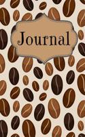 Coffee Bean Pattern Notebook: For Coffee Lovers and Writers: Blank Lined Paper Notebook (7.44x9.69 Inch - 70 Sheets/140 Pages) with Coffee Beans on Beige Background