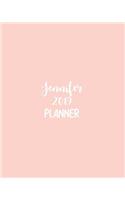 Jennifer 2019 Planner: Calendar with Daily Task Checklist, Organizer, Journal Notebook and Initial Name on Plain Color Cover (Jan Through Dec), Jennifer 2019 Planner