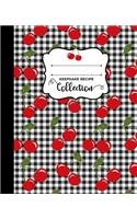Retro Cherry Gingham Blank Keepsake Recipe Book Cookbook: Favorite Recipes Custom Journal Notebook Organizer with Notes