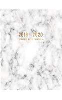 2019 - 2020 Academic Weekly Planner: Large Weekly and Monthly Planner Agenda Daily Weekly Organizer Time Management Schedule for Teacher, Student, College, Education, Home-School Marble