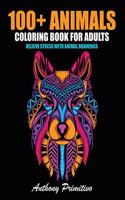 100+ animals coloring book for adults