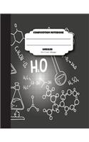 Composition notebook unruled 8.5 x 11 inch 200 page, Black chalkboard chemistry