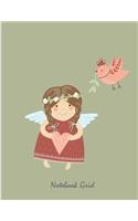 Notebook grid: Cute girl angel: Notebook Journal Diary, 110 pages, 8.5" x 11"