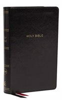 NKJV, Deluxe Reference Bible, Compact Large Print, Imitation Leather, Black, Red Letter Edition, Comfort Print