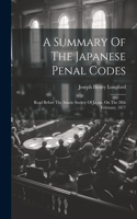 Summary Of The Japanese Penal Codes