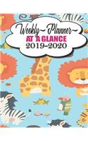 Weekly Planner At A Glance 2019 2020