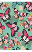 Recipe Journal: Write in Blank Cookbook with Hand Drawn Colorful Butterflies