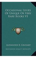 Occasional Issues Of Unique Or Very Rare Books V1