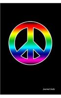 Journal Daily: Gay Pride Peace Sign, Lined Blank Journal Book,150 Pages,6 X 9 (15.24 X 22.86 CM) Reliable Journal, Durable Softcover,