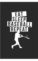 eat sleep Baseball repeat: Baseball Themed Notebook Gift for Baseball Lovers