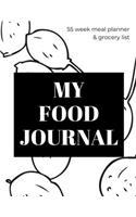 My Food Journal. 55 Week Meal Planner & Grocery List.