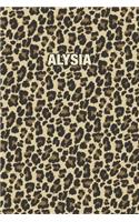 Alysia: Personalized Notebook - Leopard Print (Animal Pattern). Blank College Ruled (Lined) Journal for Notes, Journaling, Diary Writing. Wildlife Theme Des