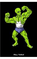Fitness Notebook: Space Alien Fitness Bodybuilding Notebook