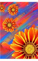 Journal - Diary - Blank Notebook 6" x 9", 200 pages: Tropical Flowers Art
