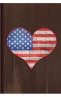 American Flag Heart Journal Notebook