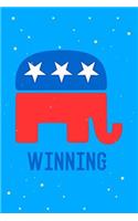 Republican GOP Elephant Winning Journal Notebook: Blank Lined Ruled for Writing 6x9 110 Pages