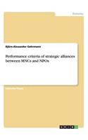 Performance criteria of strategic alliances between MNCs and NPOs