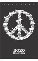 Peacezeichen mit Tieren Kalender 2020
