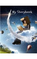 My Storybook: IMAGINATION Blank Storybook Journal Children's drawing and handwriting practice book ages 3 +, Pre K through 3rd grade, picture box with title, five