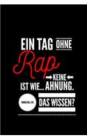 Ein Tag ohne Rap ist wie... keine Ahnung. Woher soll ich das Wissen ?: Notizbuch - 110 Seiten - Punkteraster Dot Grid - 6x9 /15.24 x 22.86 cm - Geschenk an Rapper- Lustiger Spruch über Rap