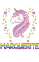 Marquerite: Marquerite Notebook Journal 6x9 Personalized Gift For Marquerite Unicorn Rainbow Colors Lined Paper