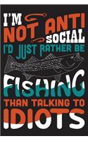I'm not anti-social I'd just rather be fishing than talking to idiots