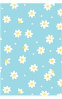 White Daisy Floral Notebook: Dot Grid Journal 6 X 9: Dot Grid Journal 120 Pages