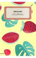 Origami Journal: Cute Colorful Tropical Fruit Watermelon Strawberry Dotted Grid Bullet Journal Notebook - 100 Pages 6 X 9 Inches Log Book