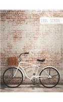 Cool School: Large College Ruled Notebook for Homework School or Work Vintage Bicycle