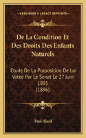De La Condition Et Des Droits Des Enfants Naturels