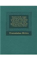 Remarks on Mr. Lingam Lakshmaji Pantlu Gaur's Lecture on the Social Status of the Hindus, with Special Reference to the Hindu System of Worship, and the Hindu Doctrine of Necessity