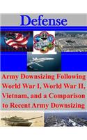 Army Downsizing Following World War I, World War II, Vietnam, and a Comparison to Recent Army Downsizing: (Defense)