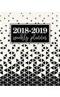 2018-2019 Weekly Planner: Abstract Black & White Triangles