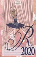 2020 Weekly Planner - Ballerina Princess Monogram Initial Letter 