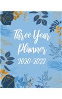 2020-2022 Three Year Planner: Blue Nature, 36 Months Appointment Calendar, Agenda Schedule Organizer Logbook, Business Planners and Journal With Holidays and inspirational Quotes