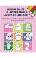 Mon premier illustration livres coloriage pour bebe de 3 mois à 6 ans intéractif bilingue Française néerlandais