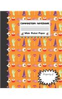 Composition Notebook Wide Ruled Paper: Creepy Candy - Scary Halloween Monsters Themed Journal - Fun Gift for Girls Boys Teens Teachers & Students - Blank Lined Workbook for Work or School