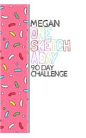 Megan: Personalized colorful sprinkles sketchbook with name: One sketch a day for 90 days challenge