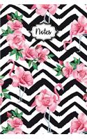 Notes: Monochrome Floral College Ruled Journal for Taking Notes Journaling School or Work
