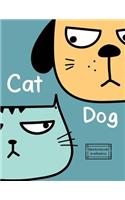 Cat dog: Cat or dog on green cover (8.5 x 11) inches 110 pages, Blank Unlined Paper for Sketching, Drawing, Whiting, Journaling & Doodling(2 Cat or Dog on Green Sketchbook)