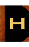 Monogram H Personalized School Composition Book Vintage Style 130 Pages: (Notebook, Diary, Blank Book)(Personalized Monogram Composition Notebooks)