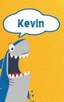Kevin: Personalized Shark Draw and Write Diary Journal Notebook Featuring 120 Pages 6x9