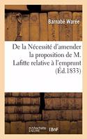 de la Nécessité d'Amender La Proposition de M. Lafitte Relative À l'Emprunt Fait Par La Librairie